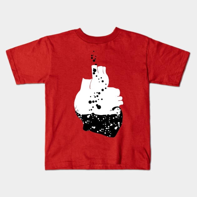 boiling black heart Kids T-Shirt by somatosis